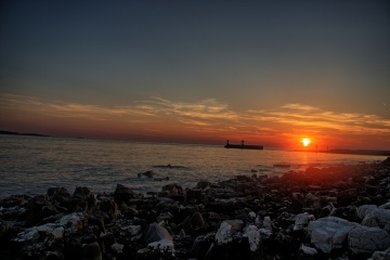 Sonnenuntergang am Strand von Peroj